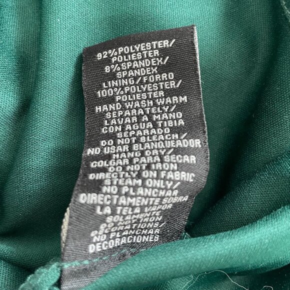 SLNY Green Velvet Dress Rhinestone Embellished Beaded Rhinestone Necklace 3/4 - Picture 7 of 10